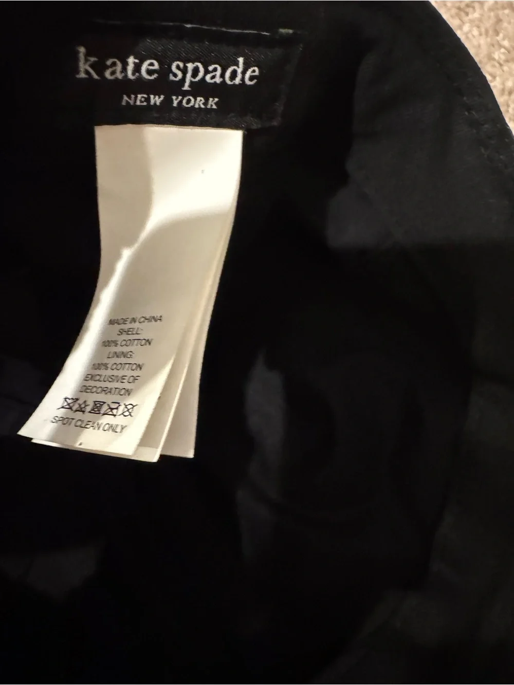 Kate Spade New York Black Cotton Baseball Cap